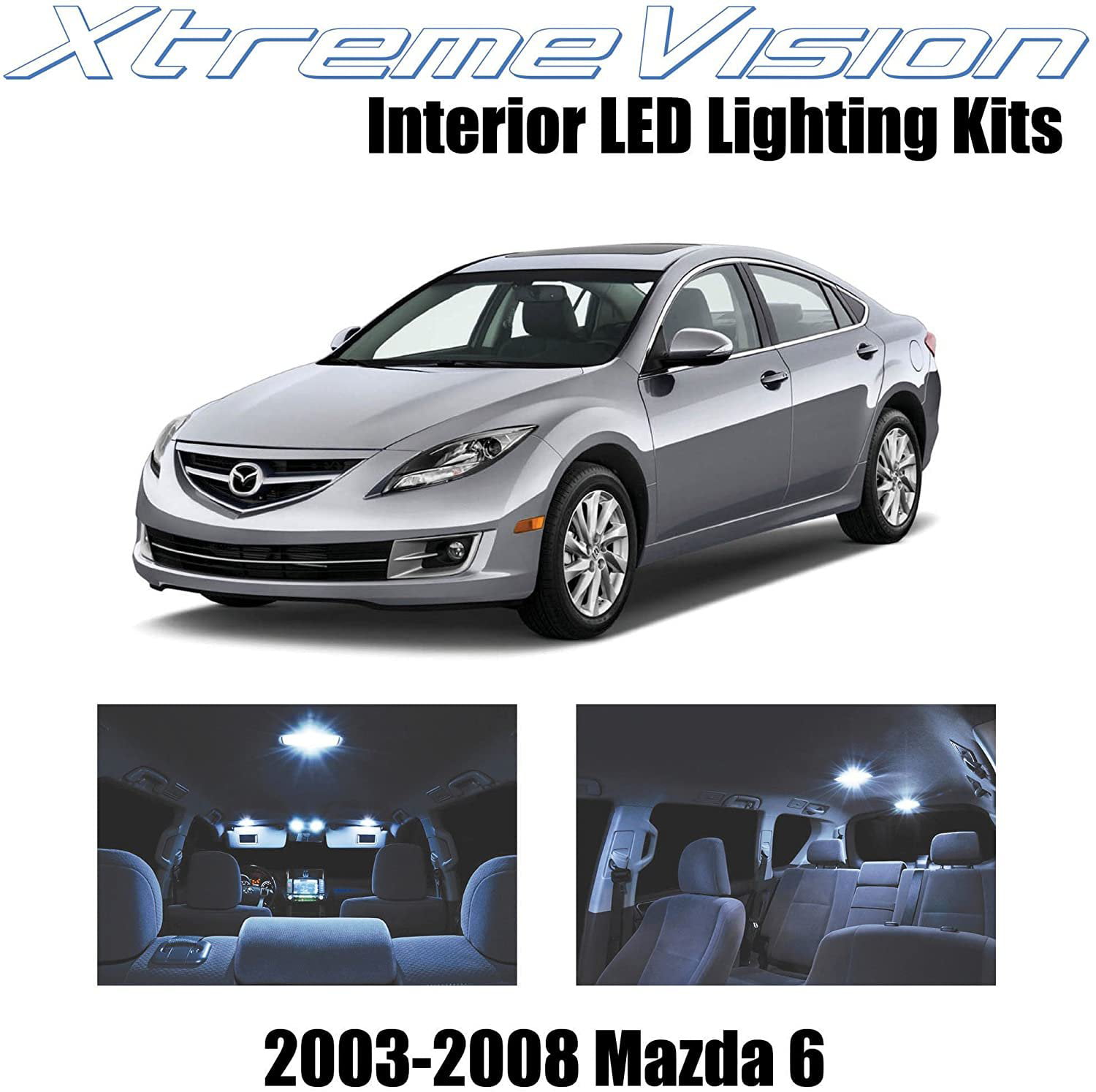 12 x Premium Red LED Lights Interior Package Kit for 2003-2008 Mazda 6