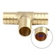 thumbnail image 4 of Conector de Tee de 3 vías de latón con rosca de 19 mm para manguera, adaptador para combustible, aire, agua, gas y aceite, 3 piezas, 4 of 4