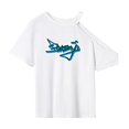 thumbnail image 1 of Camiseta de mujer verano moda ropa deportiva cuello redondo camisa para vacaciones trabajo caminar M, 1 of 7
