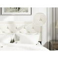 thumbnail image 6 of Unizone King Size Bed Frame with Velvet Button Tufted Headboard, Modern Upholstered Platform Bed, No Box Spring Needed, Easy Assembly, Noise Free, Beige, 6 of 9