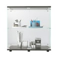 thumbnail image 6 of Glass Display Cabinet with 2 Shelves and 2 Doors, Freestanding Curio Storage Cabinet with Fixing Device and Adjustable Feet, Hand-Made Display Rack with 40LBS/Shelf for Bedroom, Living Room, Black, 6 of 9
