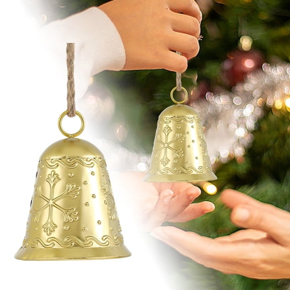 Vintage Christmas Bells,Rustic Metal Bells with Jute Hanging Rope for Outdoor Indoor Decor,Antique Bells for Christmas Tree Wreath Garland Window Wall Hanging Ornament,for Home Garden Patio