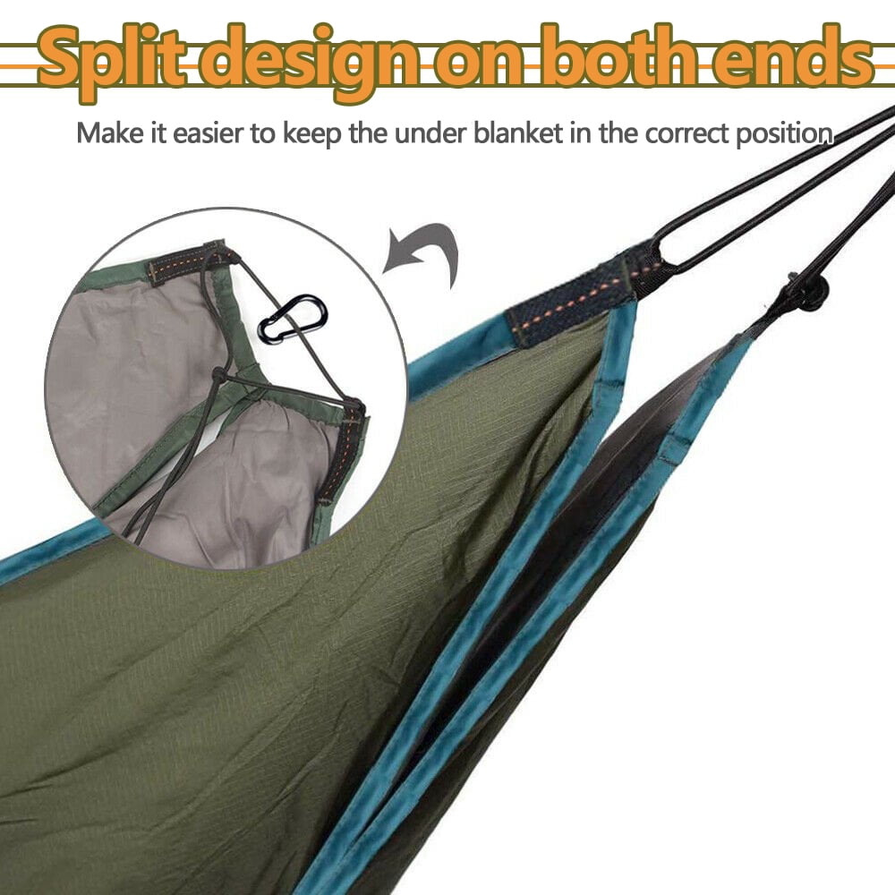 IC ICLOVER Full Length Hammock Underquilt Camping Hiking Under Quilt Winter Warm Blanket Green