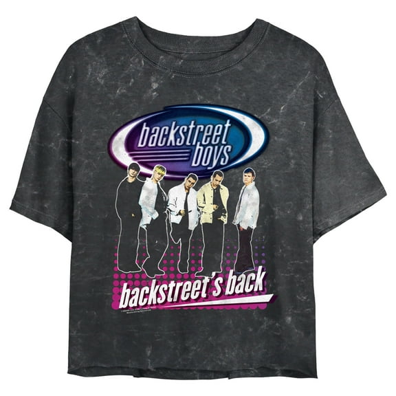 Junior's Backstreet Boys Retro Backstreet's Back Graphic Crop T-Shirt
