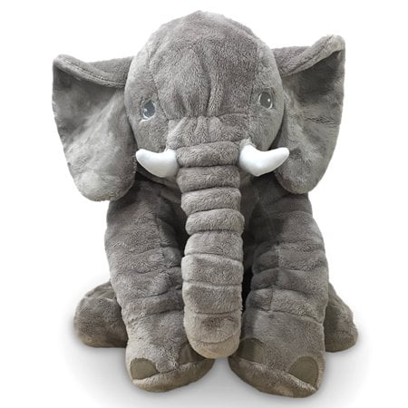 Large Stuffed Animal Soft Cushion Grey Elephant Plush Pillow Toy for Kids