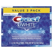 Crest 3D White, Whitening Toothpaste Arctic Fresh, 4.1 Oz, Pack of 3