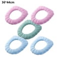 thumbnail image 2 of 5-Piece Soft Bathroom Thickened Toilet Cover Pads - Warm Stretchable Fiber Easy-to-Install Padded Cover, 2 of 5