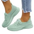 thumbnail image 6 of Sneakers for Women Lightweight Mesh Lace up Outdoor Running Shoes Casual Slip on Soft Sole Walking Shoes Breathable Athletic Shoes Green Size 8.5, 6 of 9