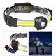 thumbnail image 5 of Linterna frontal USB de 7 modos, lámpara de cabeza LED COB súper brillante, linterna de cabeza con manos libres para correr, acampar, pescar, andar en Soledad Faro COB, 5 of 10