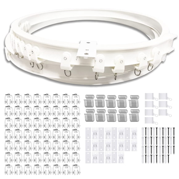 Flexible Ceiling Curtain Track | 7 Meters Curved Curtain Rail with Mute Rollers | Bendable Mount for Shower Bay Window RV Curtain Room Divi
