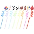 thumbnail image 3 of GOOHOCHY 8Pcs Party Drinking Straws Daily Use Beverage Straws Sports Themed Straws Party Supply, 3 of 8