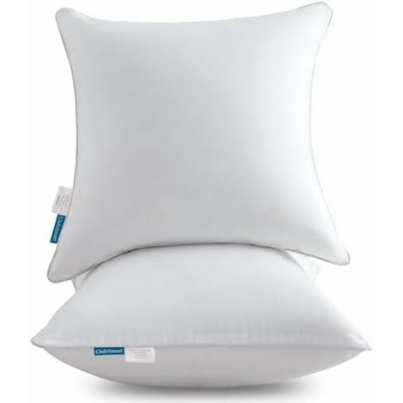 26 x 26 Pillow Inserts - Set of 2 - 100% Cotton Cover - 26 Inch Square - Decorative Pillow Inserts - White