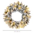 thumbnail image 3 of HOMCOM Couronne de Noël Pré-Éclairée de 24 Pouces avec Pommes de Pin et Baies Vert, 3 of 10