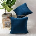 thumbnail image 4 of Gustave Velvet Throw Pillow Covers Decorative Couch Square Cushion Case Solid Soft Throw Pillowcase for Sofa Bed Home Car, 16" x 16", Blue, 4 of 8