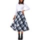thumbnail image 2 of FALDA LARGA A-LINE DE CUADROS VINTAGE DE ALTA CINTURA PARA MUJERES INSPIRE CHIC CON BOLSILLOS M GRIS AZUL, 2 of 6