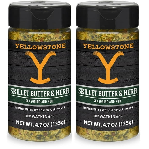 Yellowstone Skillet Butter & Herb Seasoning and Rub, 4.7oz (Pack of 2)