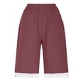 thumbnail image 5 of Weiqiqre Linen Shorts for Women Elastic Waist Capri Harem Pants with Pockets Casual Loose Solid Yoga Trousers, 5 of 6