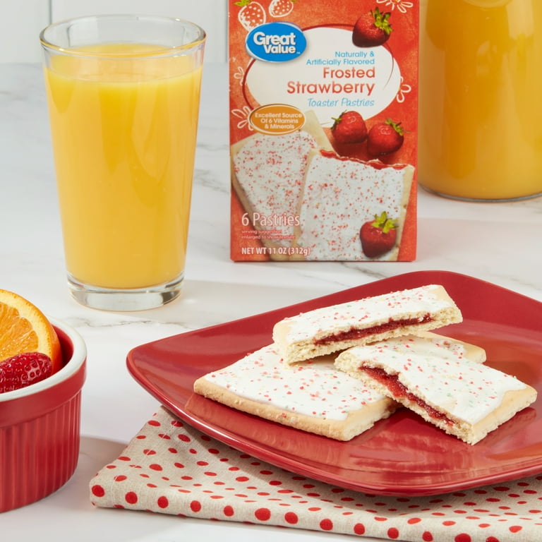 Great Value Toaster Pastries Frosted Strawberry 11 oz 6 Count
