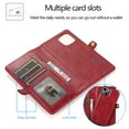 thumbnail image 2 of JTCASES for iPhone 14 Wallet Case, Detachable Back Magnetic Closure 2-in-1 Shockproof Purse Cover with Card Slots, Faux PU Leather Flip Stand Wristlet Strap Shockproof Cover for iPhone 14, Red, 2 of 8