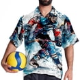 thumbnail image 4 of Ice Hockey Men's Short Sleeve Printed Button Down Beach, Casual, Poplin Shirts for Summer Vacation, 4 of 6