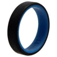 thumbnail image 1 of Anillo de boda de silicona de 2 capas con cepillo de 6 mm - Azul-negro de ROQ para hombres - Anillo de 11 mm, 1 of 1