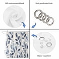 thumbnail image 5 of Navy Blue Botanical Waterproof Fabric Shower Curtain,Pastoral Spring Leaves Watercolor Waterproof Fabric Shower Curtain for Bathroom Curtains Bathtubs Hotel Shower Curtains with 12 Hooks Long 72x78in, 5 of 8