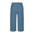 thumbnail image 5 of Only Moment Bermuda Shorts for Women Knee Length Casual Loose Drawstring Summer Beach Travel Vacation Palazzo Harem Pants with Pockets Blue,L, 5 of 7