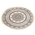 thumbnail image 4 of 35.43" Bohemia Cotton Carpet National Wind Home Living Room Coffee Table Printed Floor Mats Bedroom Study Round Carpet, 4 of 10
