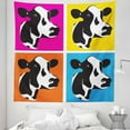 thumbnail image 1 of Cattle Tapestry, Pop Art Style Cow Head Portraits Composition in Vibrant Colors Graphic Illustration, Fabric Wall Hanging Decor for Bedroom Living Room Dorm, 5 Sizes, Multicolor, by Ambesonne, 1 of 1