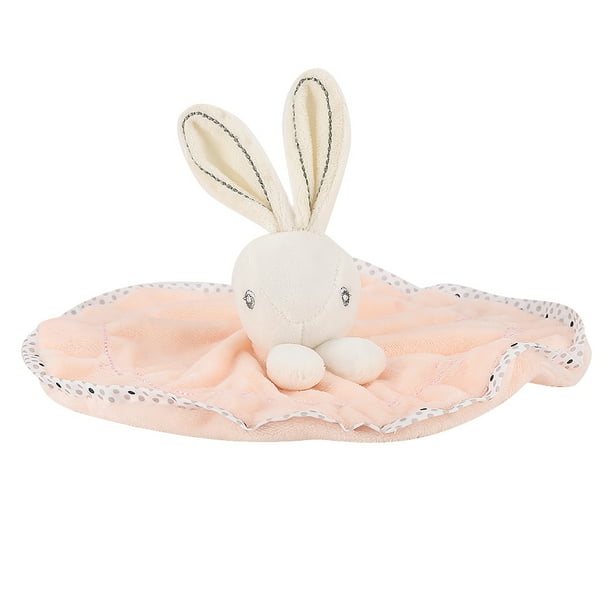 Mantita tranquilizadora de conejo de terciopelo Toallitas suaves tranquilizadoras para bebés Toalla relajante para bebés (rosa)