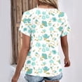 thumbnail image 4 of Fiudx Liquidación de Ofertas Flash Top Informal de Primavera y Verano de Manga Corta con Cuello En V para Mujer, 4 of 6