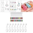 thumbnail image 4 of Acrylic Keychain Colorful Tassels and Key Rings with Chain Ornament Pendants Keychain Discs for DIY Making Supplies Materials, 4 of 8