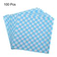 thumbnail image 3 of 100pcs Square Checkered Pattern Wax Paper Sheets 7" x 7", Blue, 3 of 7