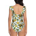 thumbnail image 6 of Yiaed Bees and Flower Print Women's Ruffled One Piece Swimsuit V Neck Swimwear Slimming Monokini for Woman-Medium, 6 of 8