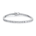 thumbnail image 2 of Celvieroot 18K White Gold Plated 4.0 Round Cubic Zirconia Classic Tennis Bracelet 6/6.5/7/7.5/8/8.5/9 Inch, 2 of 5