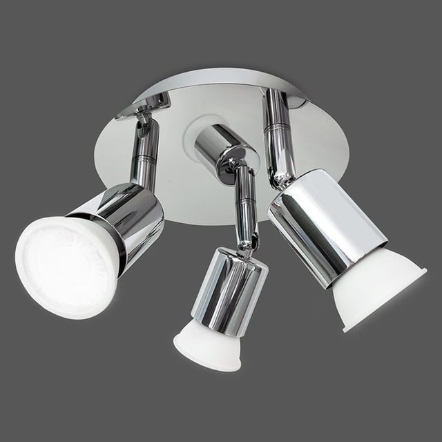 Plafón de baño ACTIVE iluminación LED cromo 3 focos orientables IP44 GU10 azul
