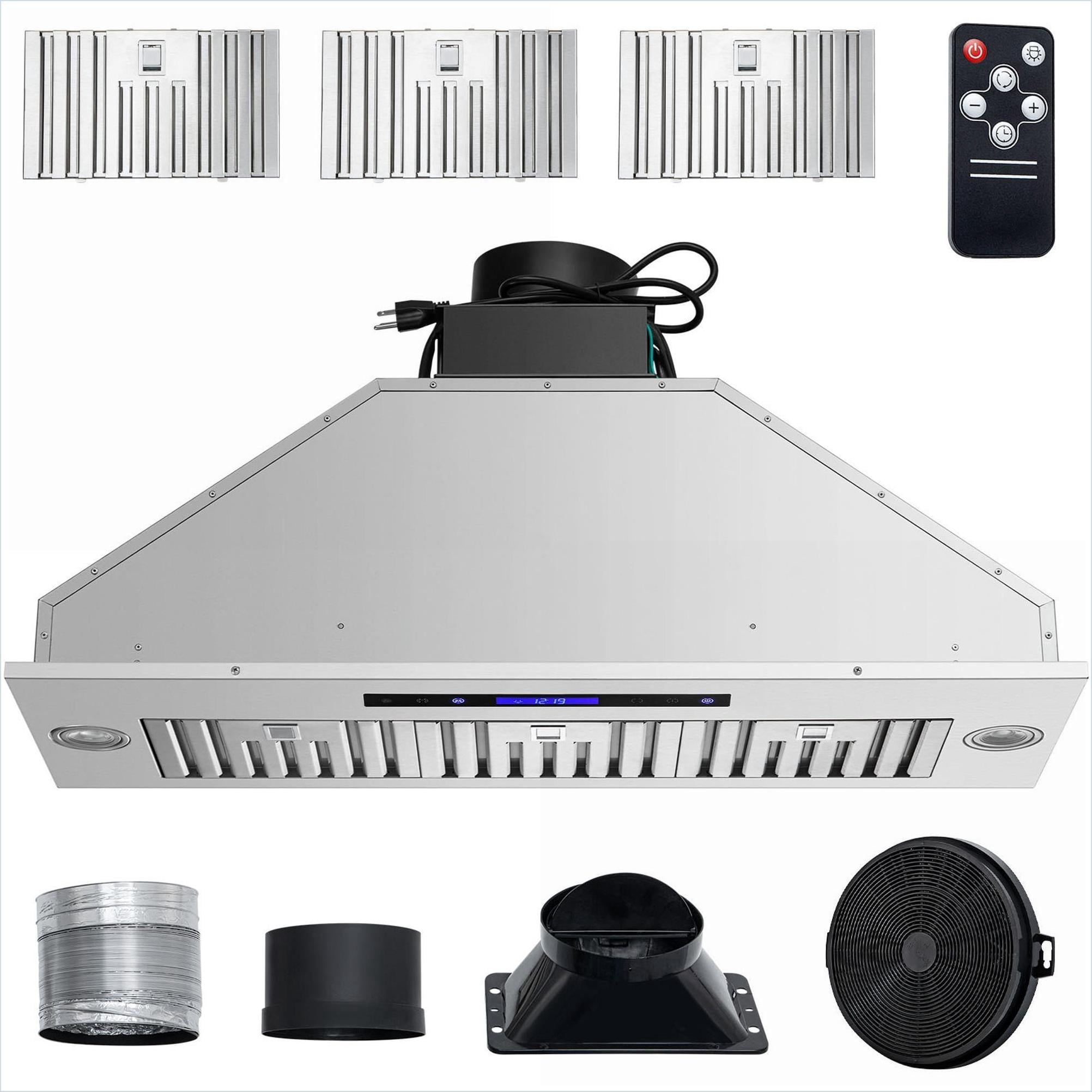 Tammesy 36 Inch Insert Built-in Range Hood, 900CFM 4-Speed Stainless Steel Kitchen Vent, Ducted/Ductless Convertible with Touch & Remote Control