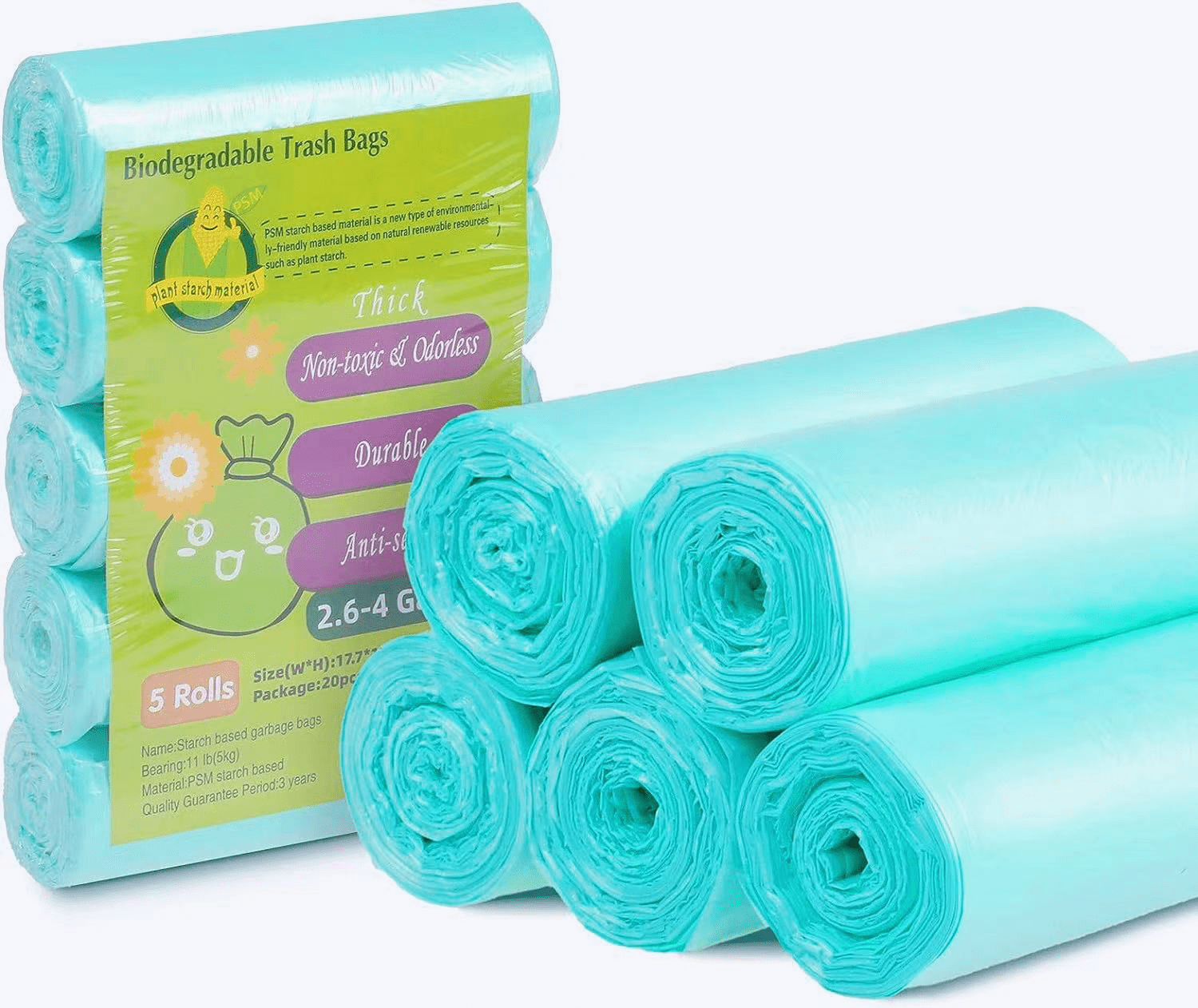 2.64 Gallon Small Trash Bags Garbage Bags, Compostable Trash Bags Bathroom Wastebasket Can