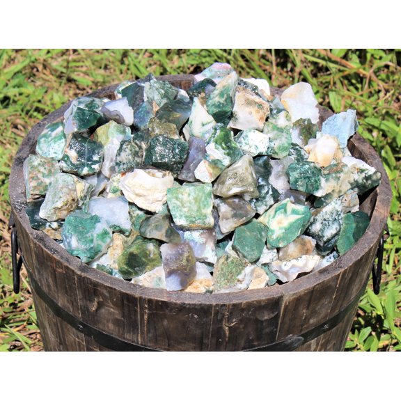 500 Carat Lot Bulk Natural Rough Tree Agate (Raw Crystal Rock Mineral 100 Grams)
