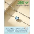 thumbnail image 6 of Suplight 925 Stelring Silver Birthstone Crystal Anklet Double Layered Chain Anklet Bracelets for Women, 6 of 9