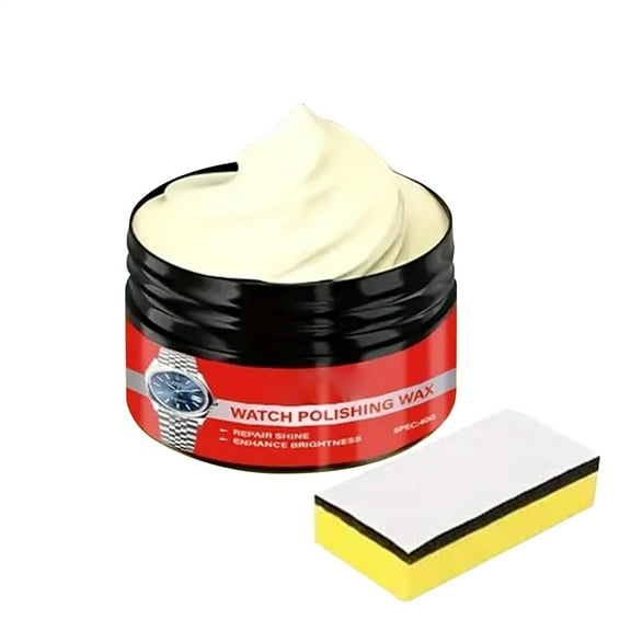 Watch Scratch Remover Polish Kit - Gentle Buffing Cream & Sponge for Glass, Stainless Steel & Polymer Watch Surfaces, Restores Shine & Clarity(1pcs-L)
