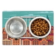 thumbnail image 1 of Amsterdam Pet Mat for Food and Water, Vertical Computer Graphics of Retro Buildings, Non-Slip Rubber Mat for Dogs and Cats, 18" X 12", by Ambesonne, 1 of 1