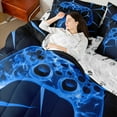 thumbnail image 4 of Castle Fairy Abstract Gamer 7-Piece Twin Bedding Sets,Video Game Bedding Comforter Set,3D Geometric Breathable Sheet Sets,Super Cozy Gamepads Room Decor,Reversible, 4 of 8