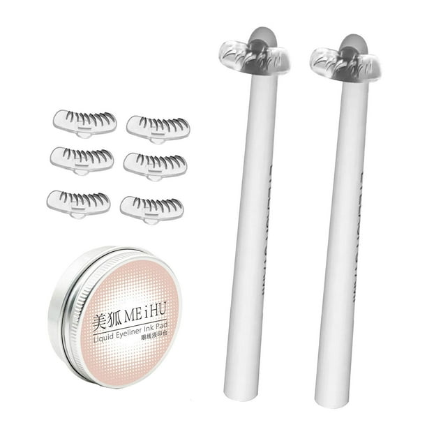 Herramienta para estampar pestañas reutilizable para principiantes, portátil, para estampar pestañas. blanco