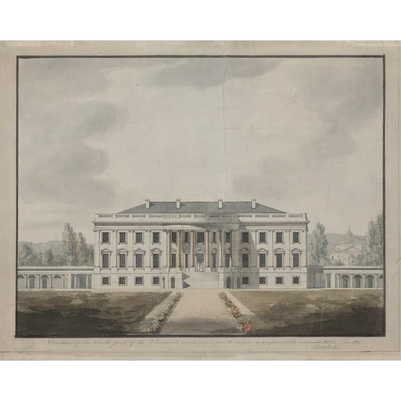 Print: The White House (President's House) Washington, D.C. South Front