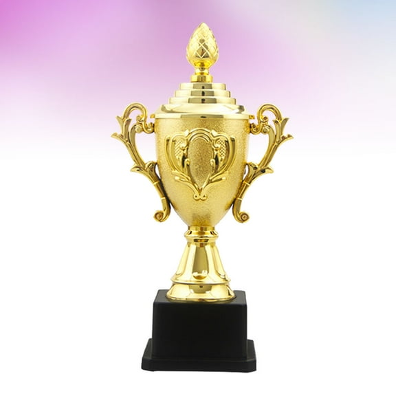 WHAMVOX Golden Award Trophy for Kids Party Favors and Ceremonies Made of Plastic with Black Base 24cm