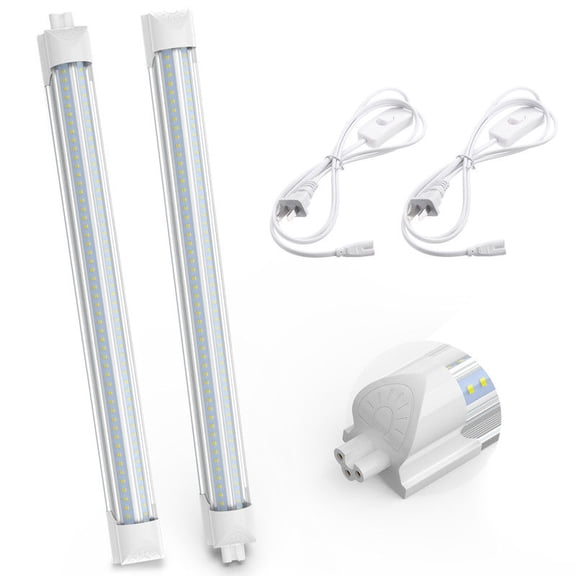JESLED T8 LED Shop Lights,V-Shaped 2FT 20W 2600LM, ETL Listed, Linkable Fixtures, 6000K Cool White, 2-Pack