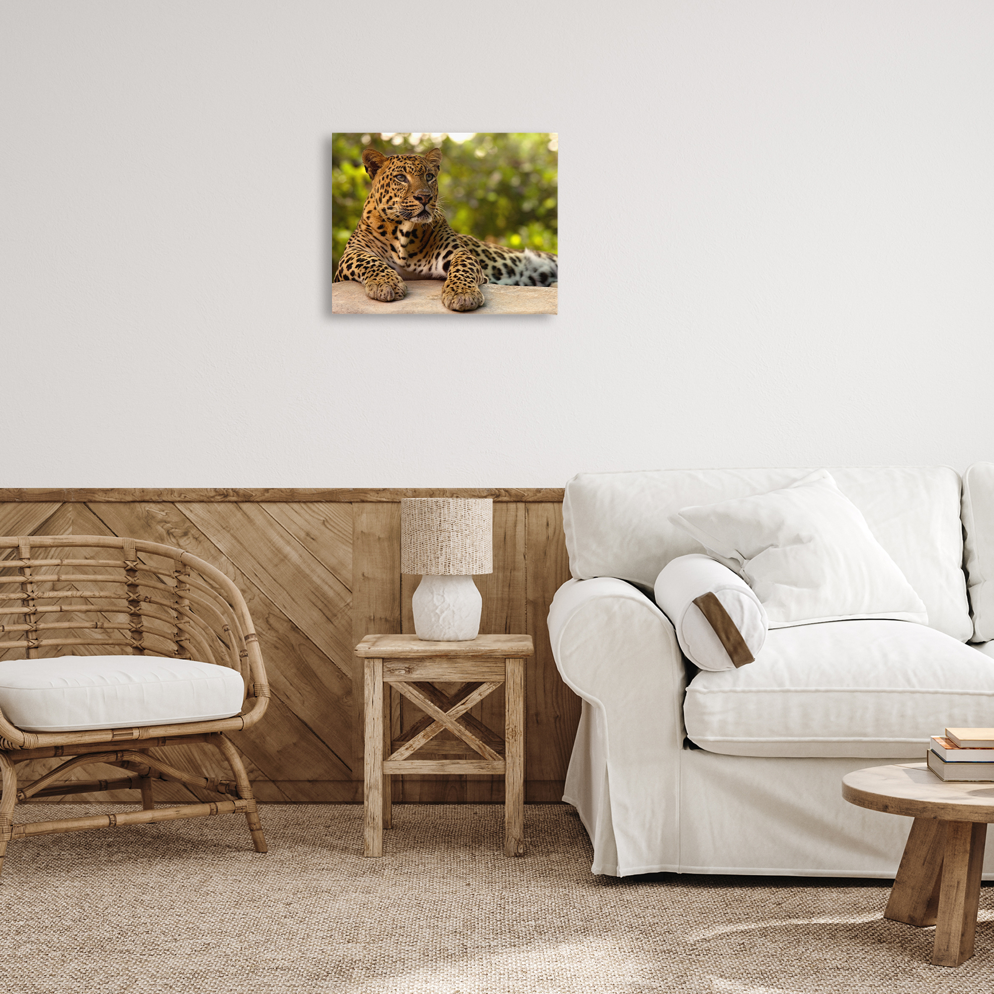 Leopard Gazing Relaxation Canvas Wall Art, design by MJ Photography