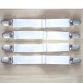 thumbnail image 4 of 4 Pieces Black Bed Sheet Holder Strap Clip Sheet Gripper Garter, 2-Heads Or 3-Heads, Black Macarena Clips de hoja, 4 of 8