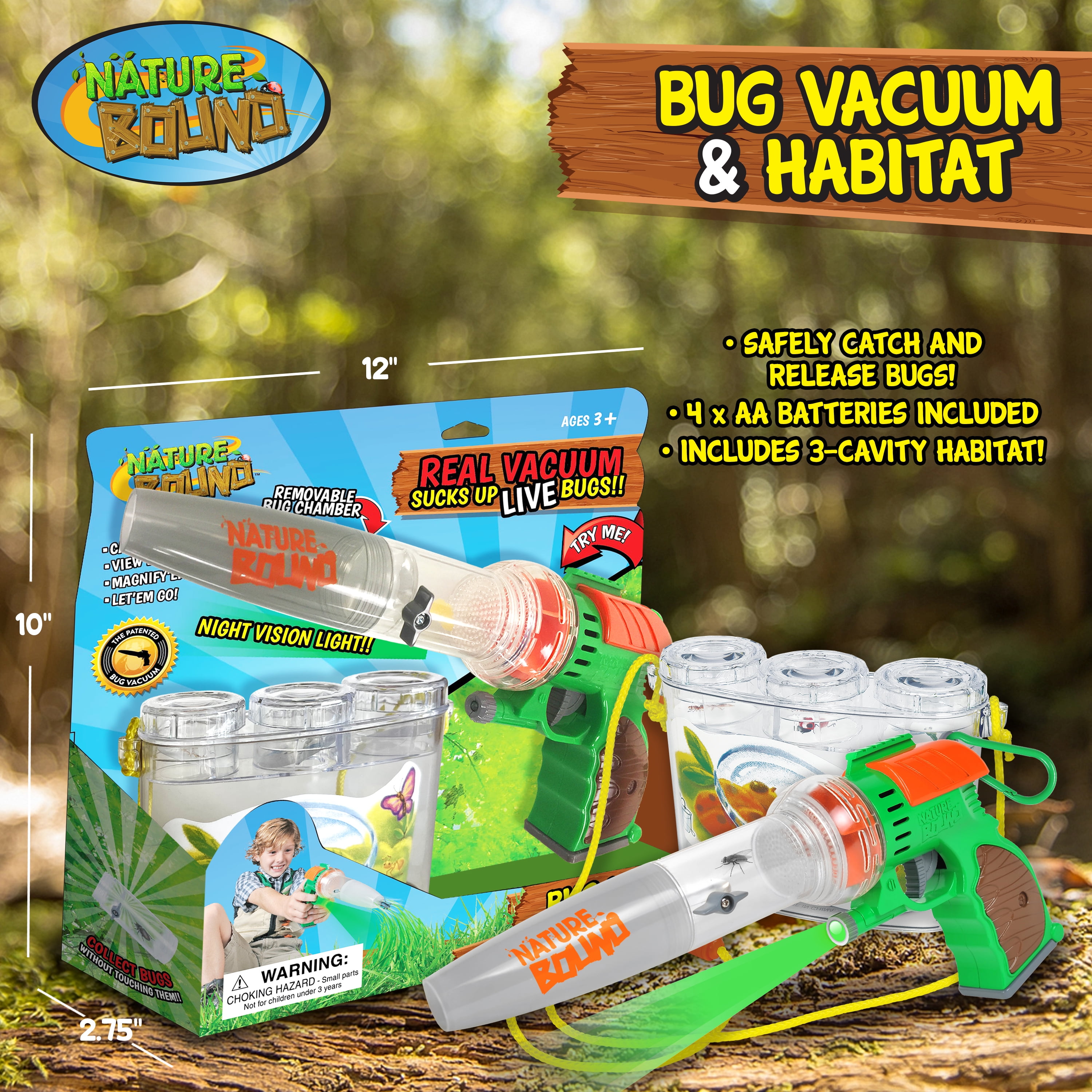 Nature Bound Butterfly Net Bug Catcher for Kids with Floating Handle - Boys  & Girls Ages 3+